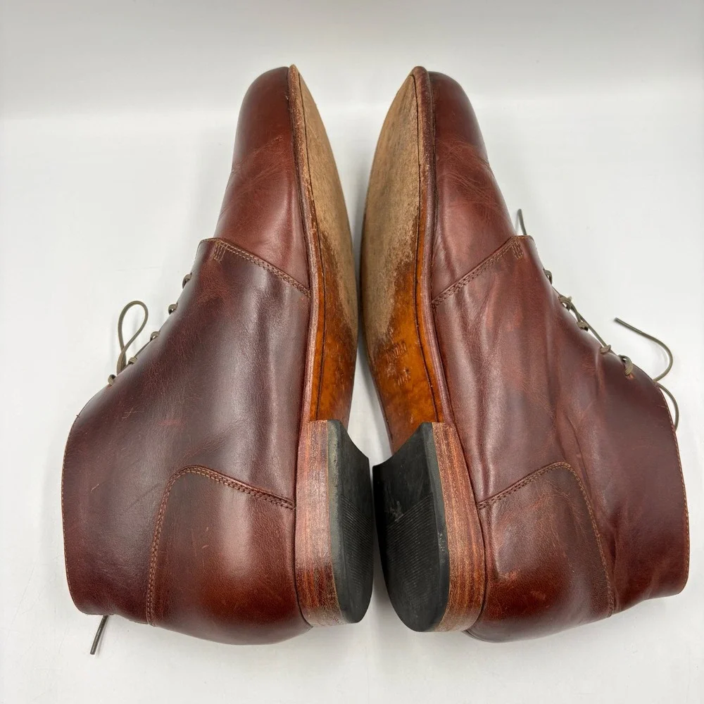 Nisolo Emilio Chukka Boots Mens 10.5 Brown Leather Lace Up Good Handcrafted